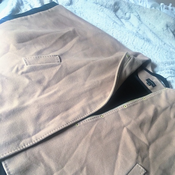 Club Monaco wool, silk, and leather zip up poncho - Picture 2 of 4