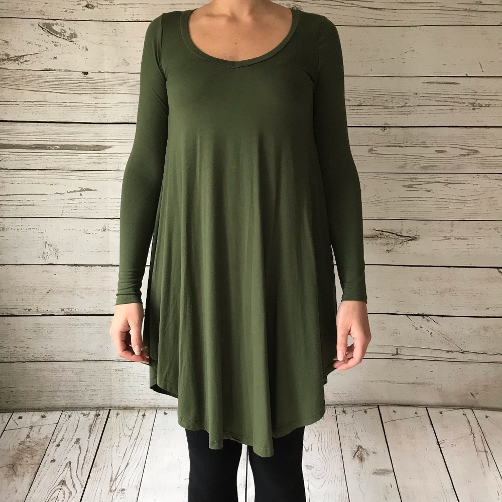 Sage Green Super Soft Long Sleeve Dress