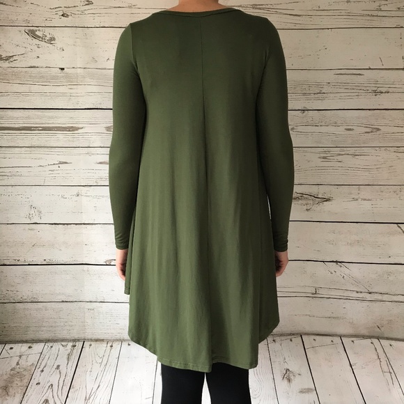 Sage Green Super Soft Long Sleeve Dress - Picture 3 of 3