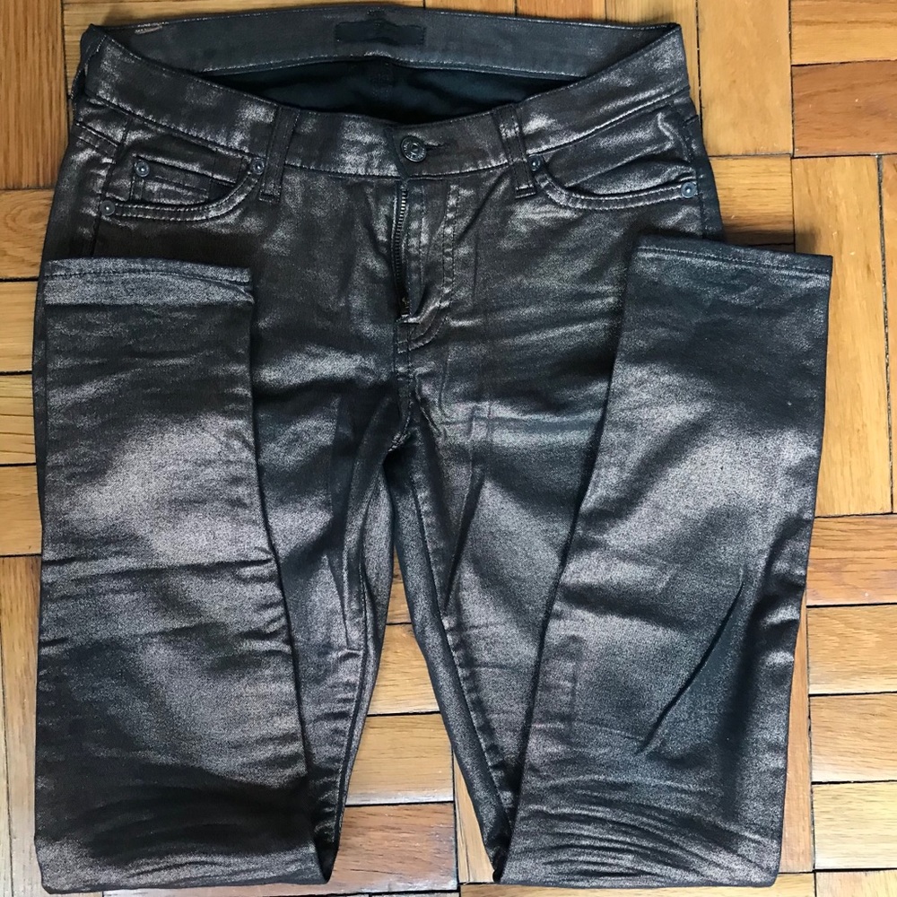 7 for All Mankind Copper Metallic Jeans