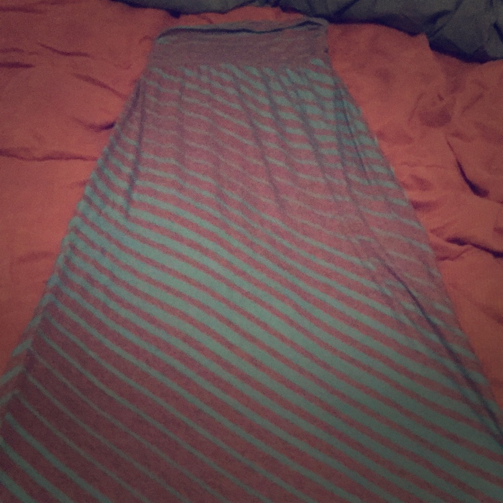 Aqua and gray maxi skirt. Size M