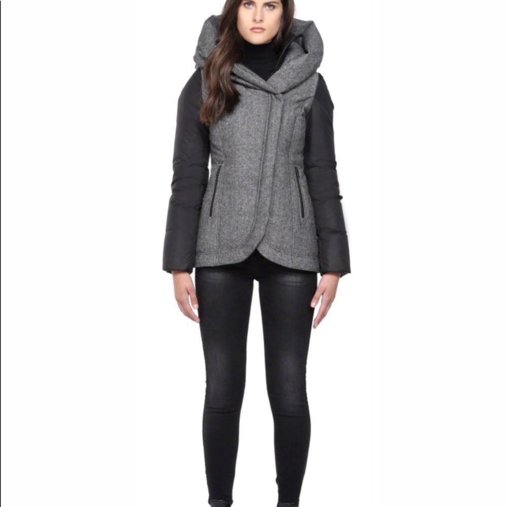 Soia & Kio Zafina Black Wool & Down Winter Coat