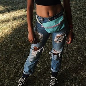 Levi’s ripped girlfriend jeans