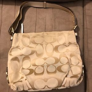 Classic gold Coach shoulder purse