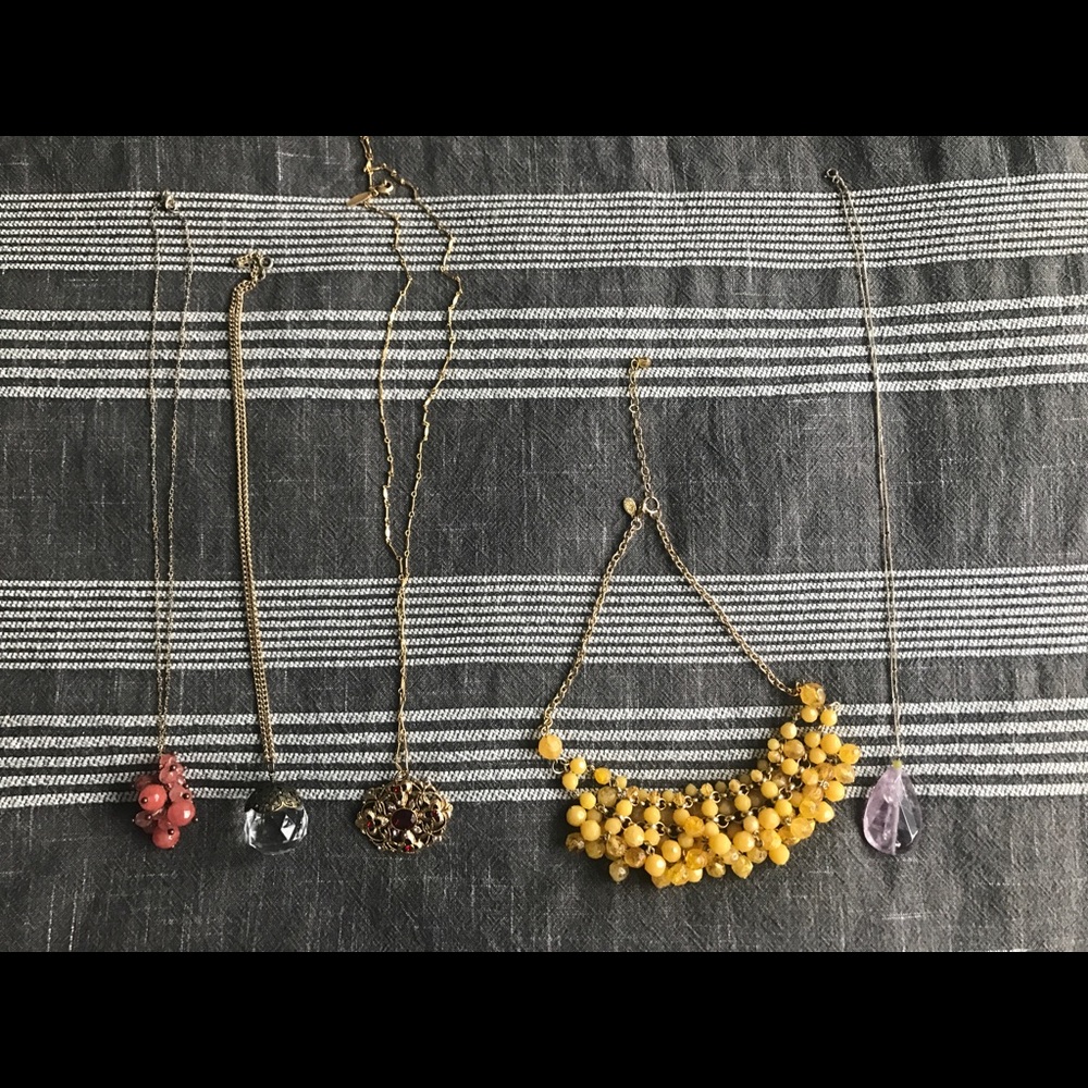 Lot of necklaces from Anthropolgie.