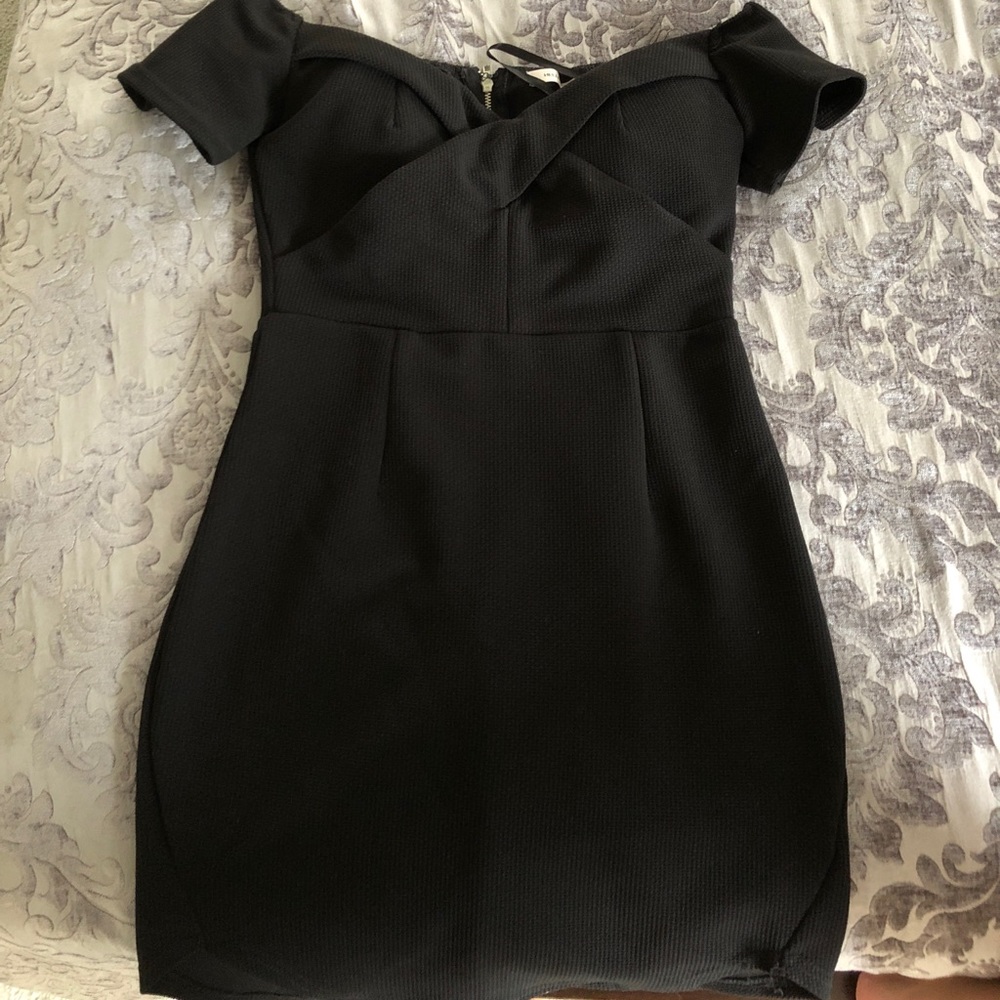 Off the shoulder little black dress