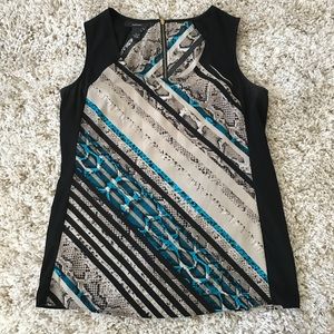 Alfani Silk Sleeveless Blouse. Size 4. Snake