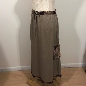 Blue Sky Embellished Cotton Maxi Skirt- S/M