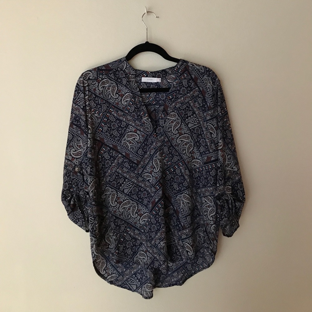 Lush size M blue red white paisley tunic