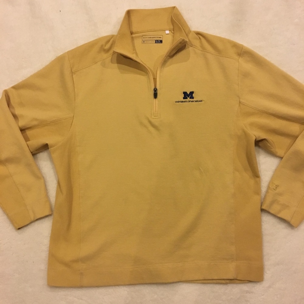 Cutter and Buck men’s Univ of MI quarter zip shirt