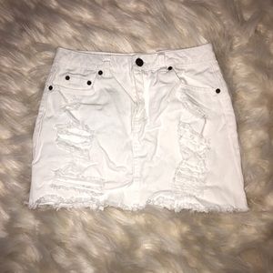 Forever 21 white denim mini skirt