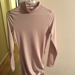 Tan high low dress long sleeve