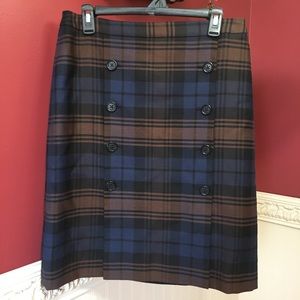 Brooks Brothers plaid wool skirt