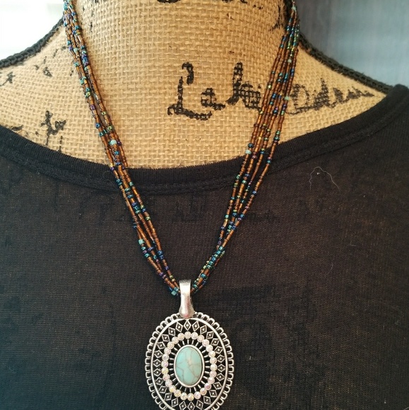 Premier Designs Autum Sun Set Necklace NWOT