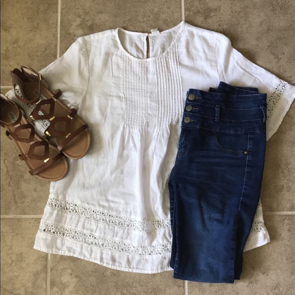 Super Cute White Babydoll Top