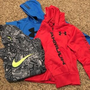Boys hoodies - under armour and Nike