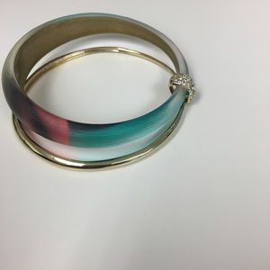 Alexis Bittar multi color lucite bangle bracelet