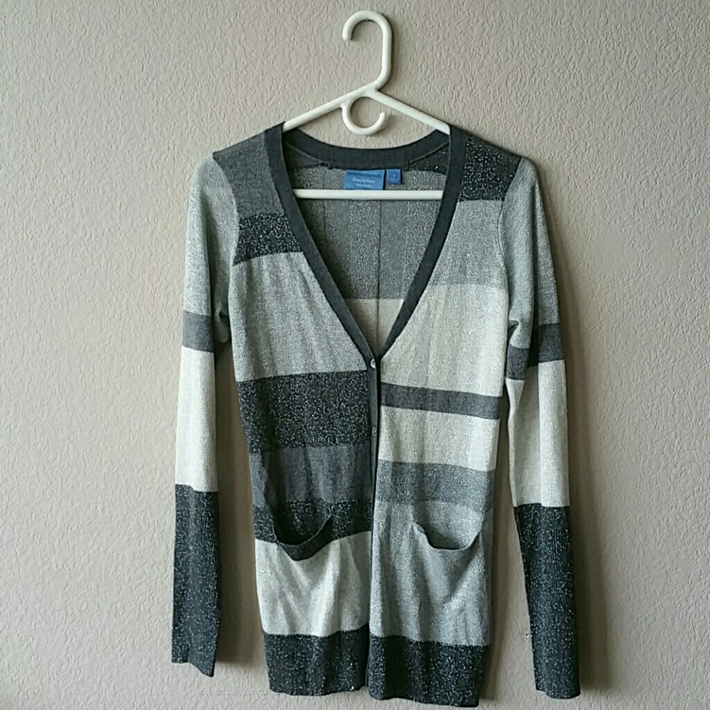 Vera Wang Knit Cardigan Button Down Sweater