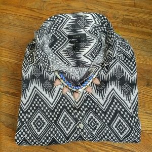 J.Crew Ikat Boy Button-Down Black/White - 10