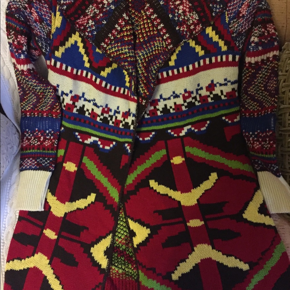 New (no tags) Desigual multi-color knit cardigan.