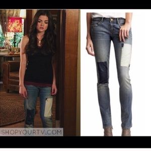 Aria Montgomery patch jeans as seen on tv!