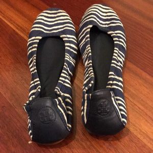 Tory Burch Striped Ballet Flats