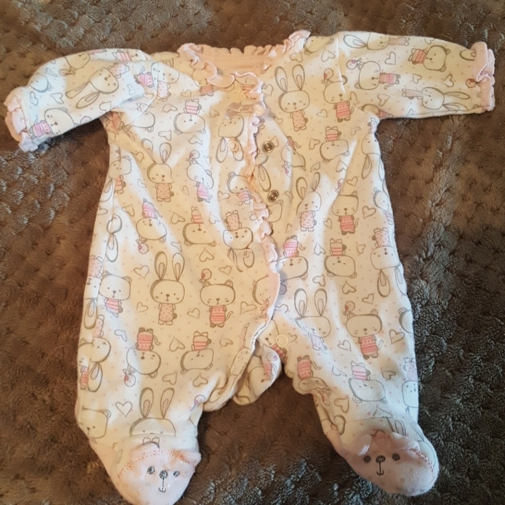 Cute preemie buttoned-up onesie
