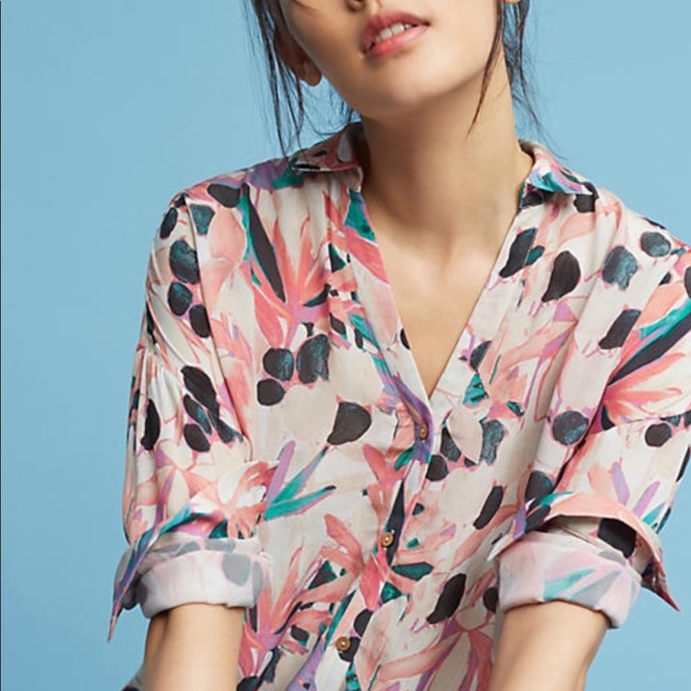 Anthropologie Alannis Floral Blouse