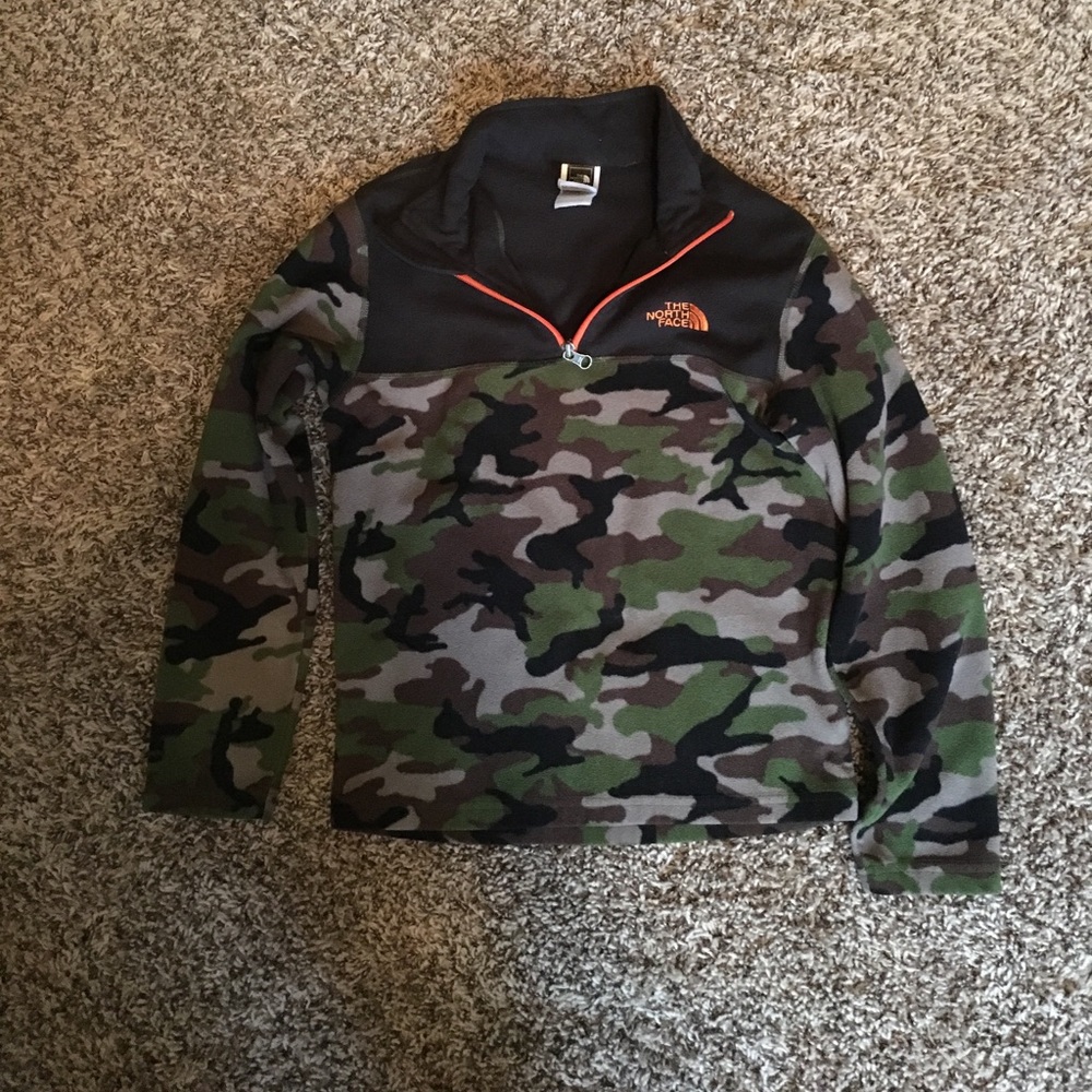 Boys Camo North Face Fleece Pullover