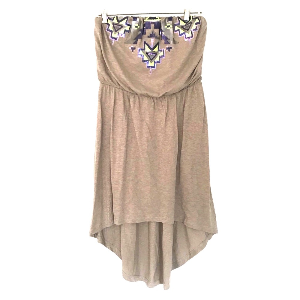 Express Strapless Aztec Sequined Dress