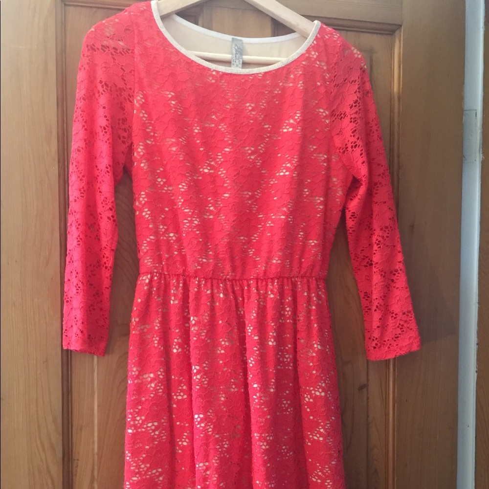 Red lace dress