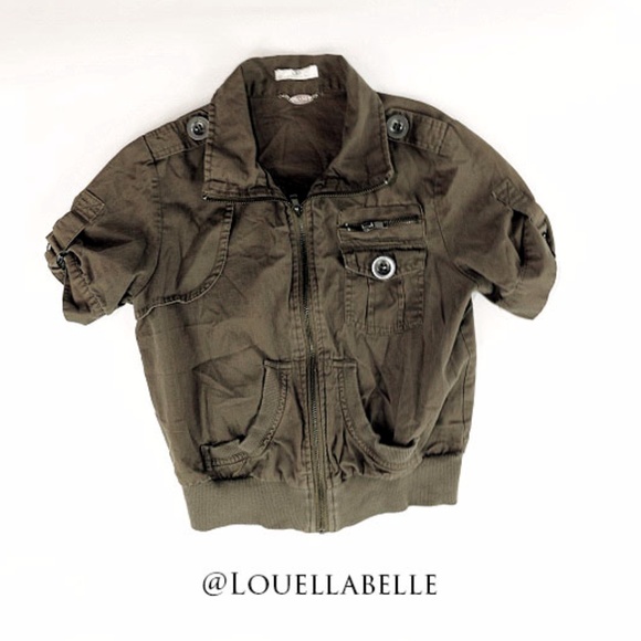 Ali & Kris Military Green Crop Jacket Size Small - Picture 2 of 4