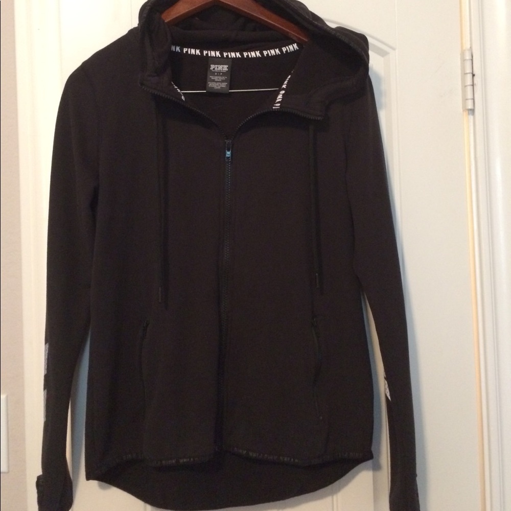Hooded black PINK jacket