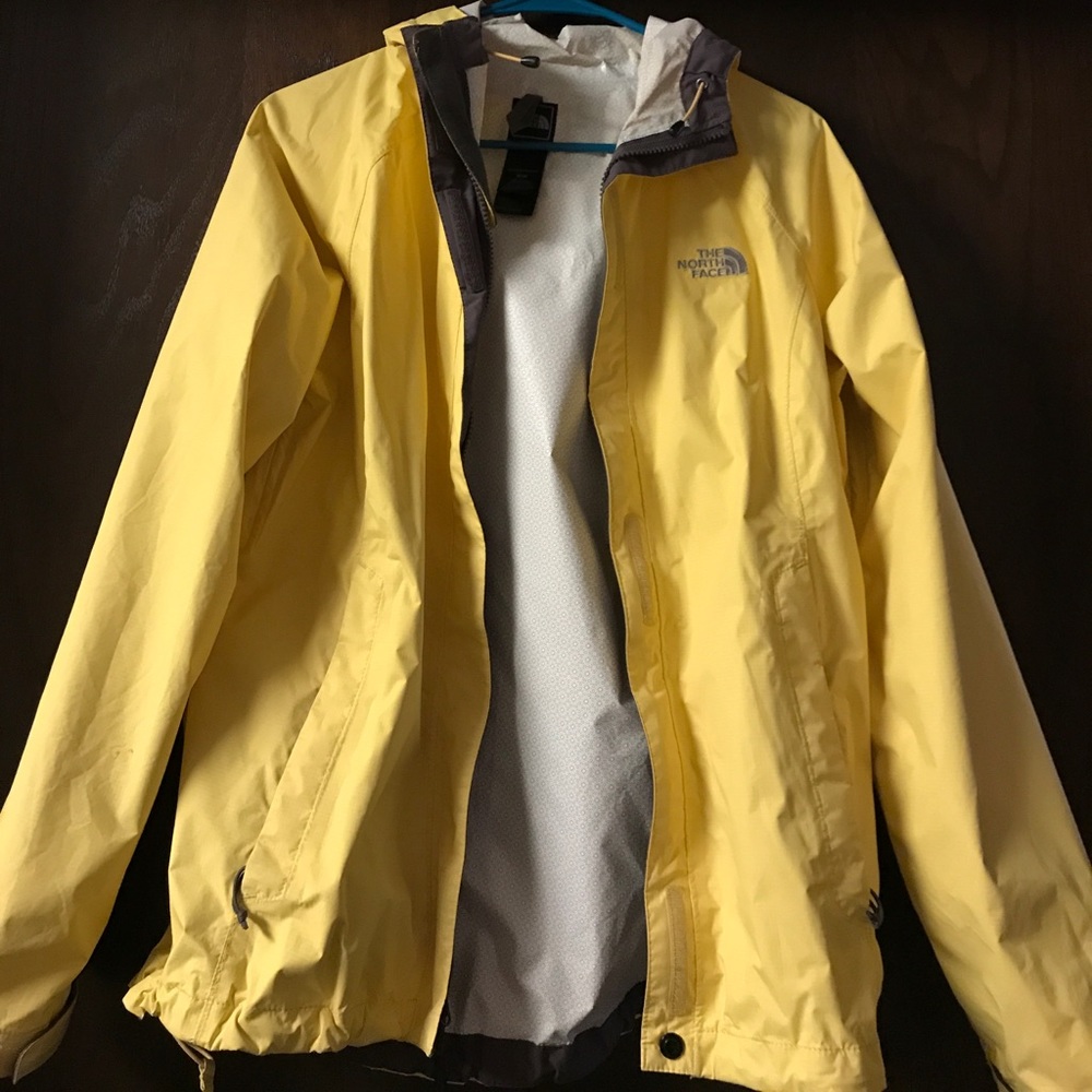 Yellow Northface raincoat