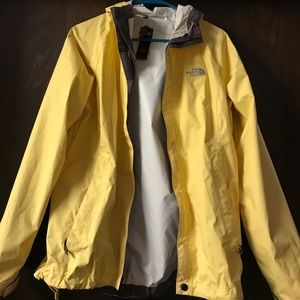Yellow Northface raincoat