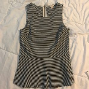 J. Crew black and white peplum top