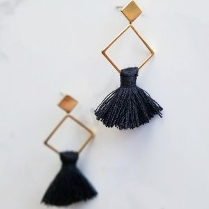 Geometric tassle earrings