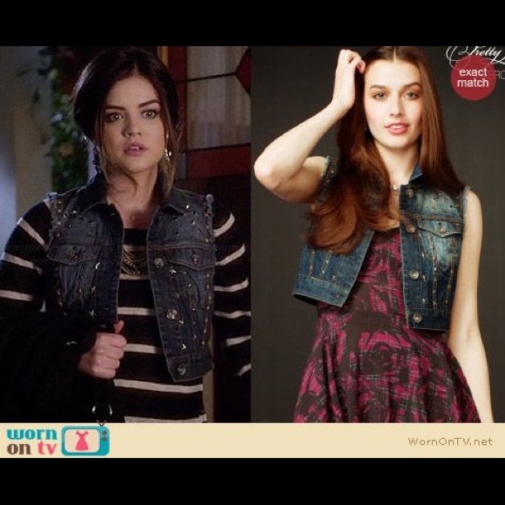Aria Montgomery Aeropostale studded jean vest