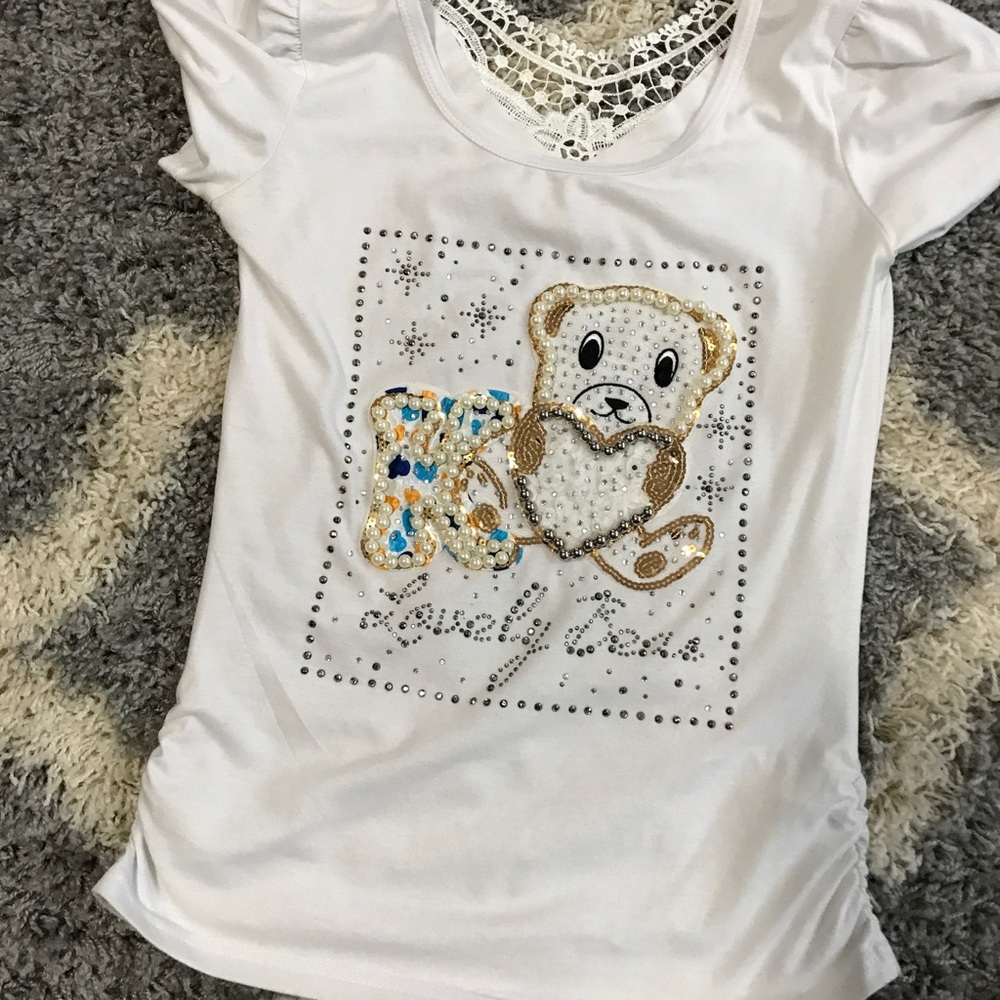 Embellished white top