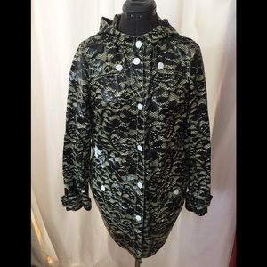 Faux lace rain coat
