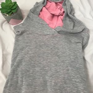 Gray sweater with hood