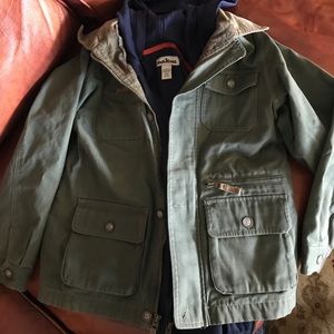 Oshkosh Lined Jacket with hooded vest insert.