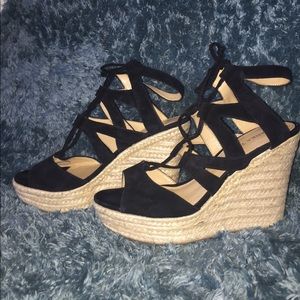 Ivanka Trump lace up wedges