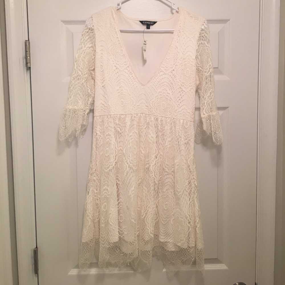 Express White lacy dress
