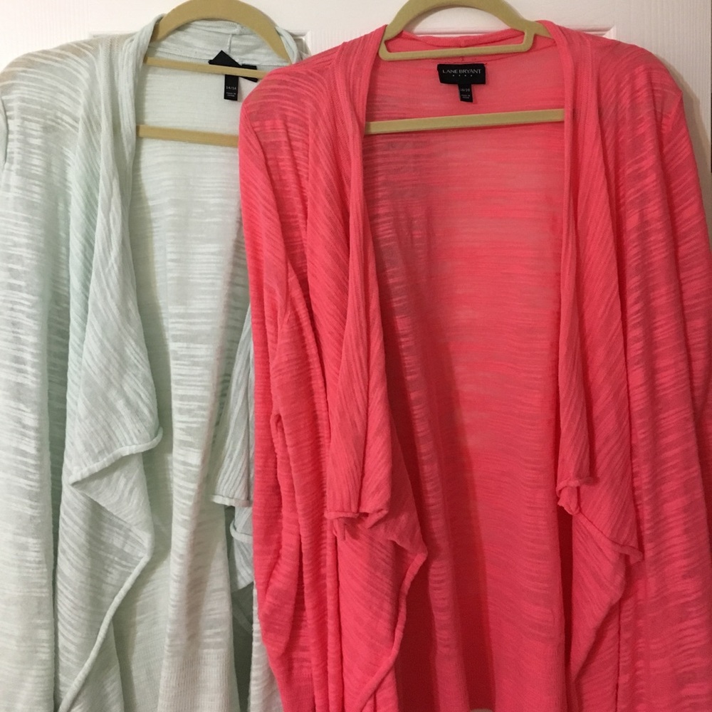 Bundle of 2 long sleeved drape front cardigans