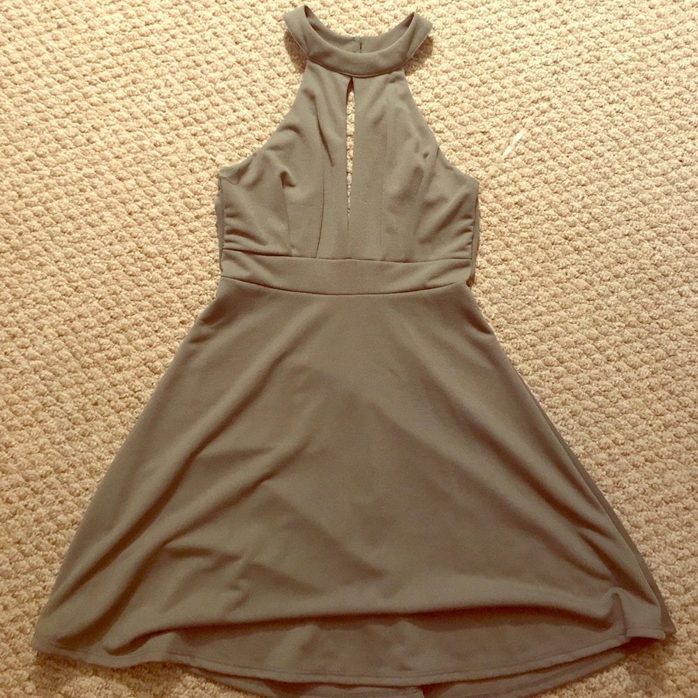 sage green/grey colored dress!