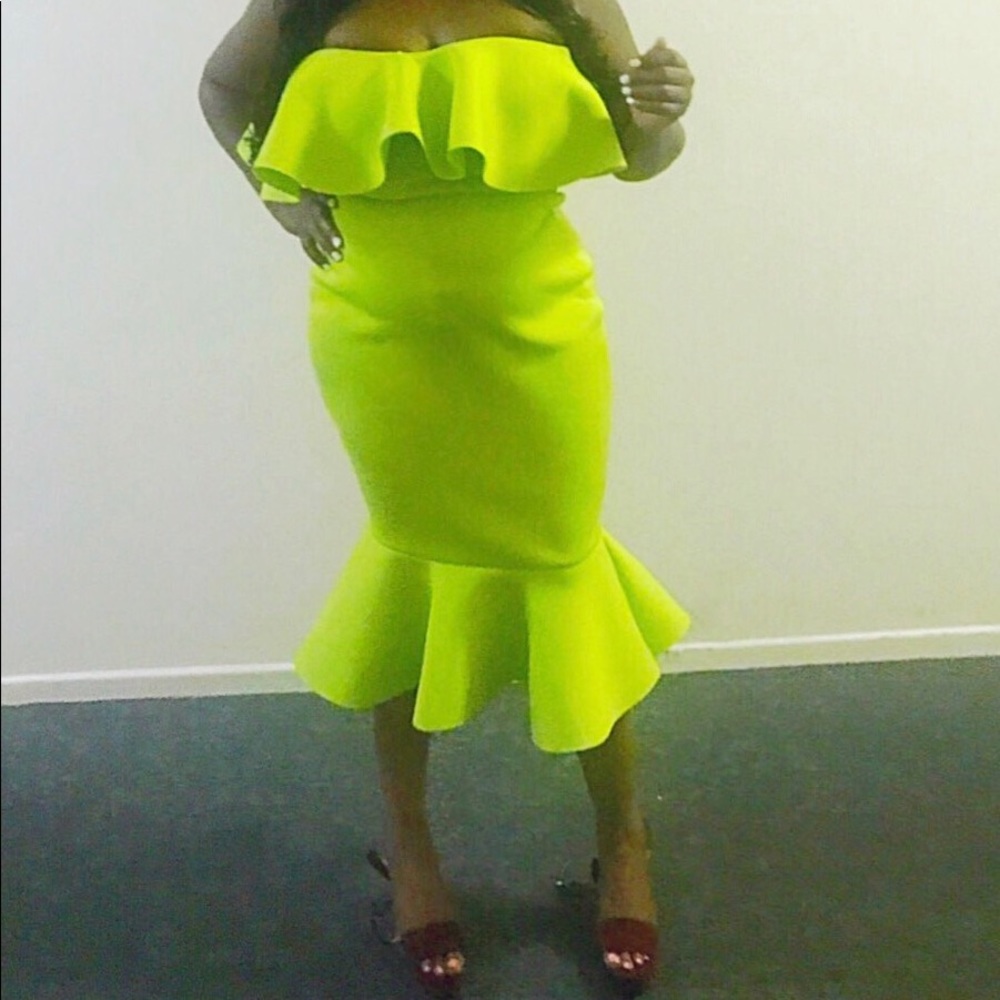 A Neon Green Party Dress