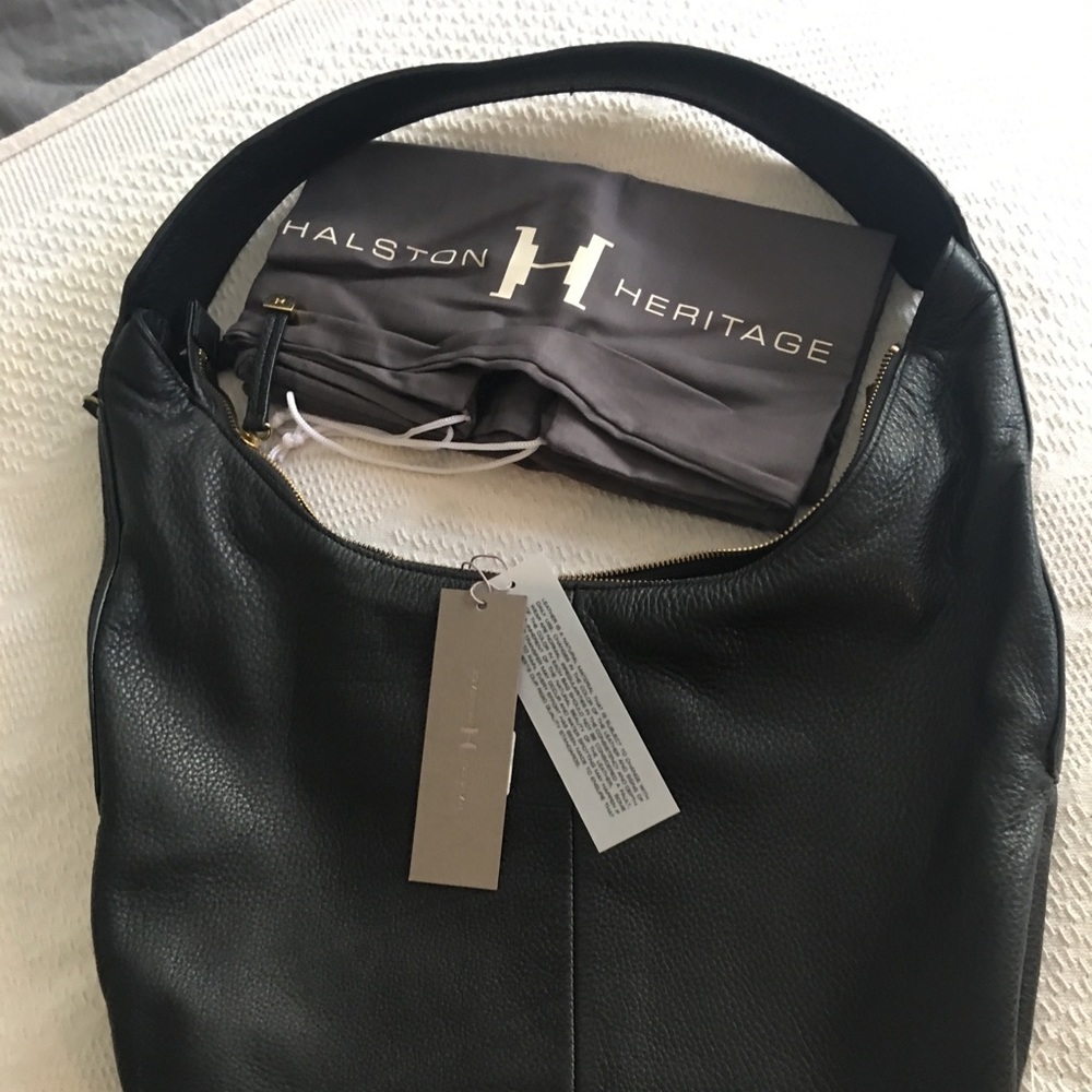 Halston Heritage Hobo Slouchy Black leather bag