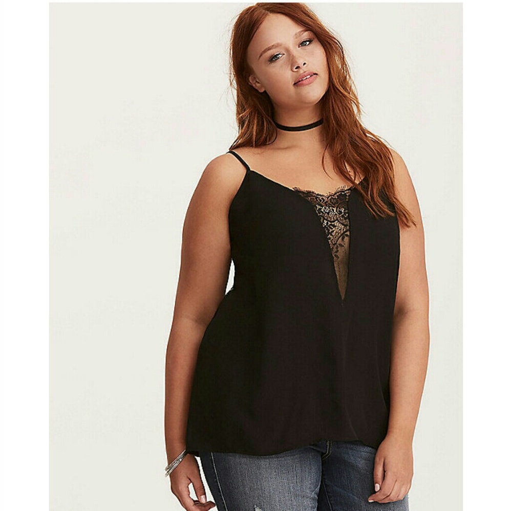 Lace inset cami