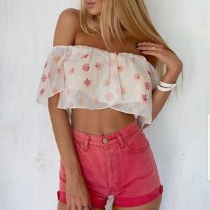 Floral flowy crop top